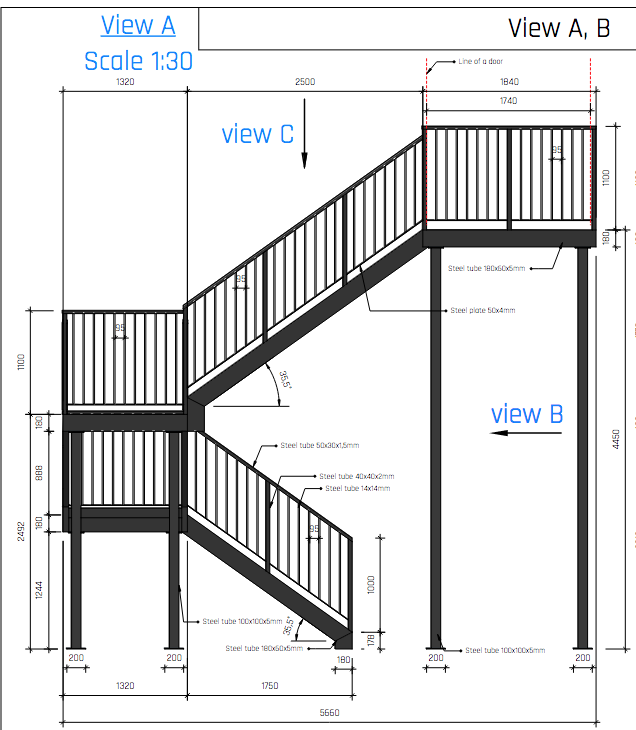 Fire Escape Dimensions and Specifications