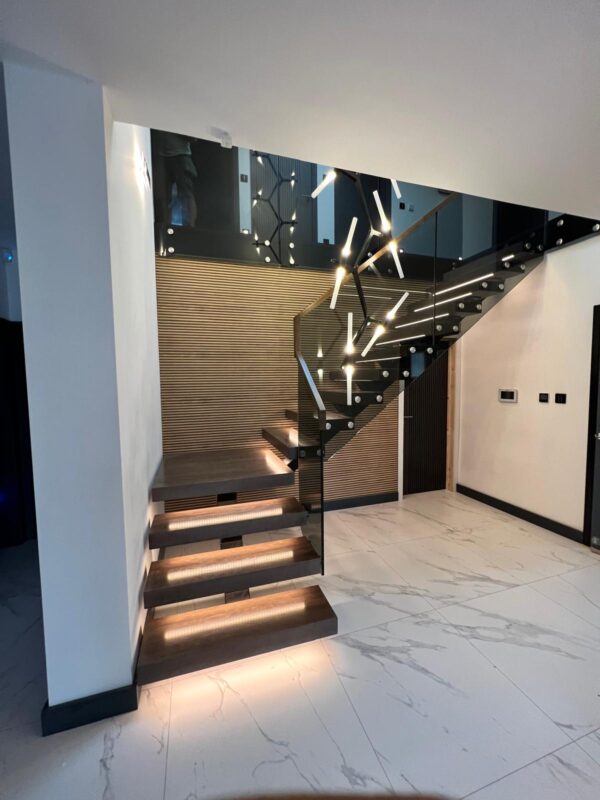 Tinted glass staircase