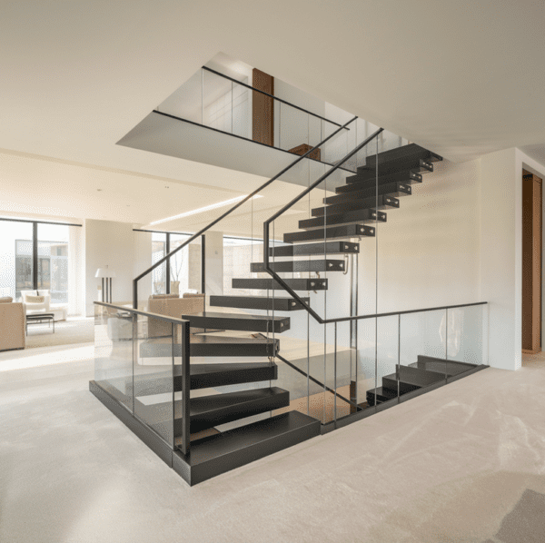 Elegant black banister