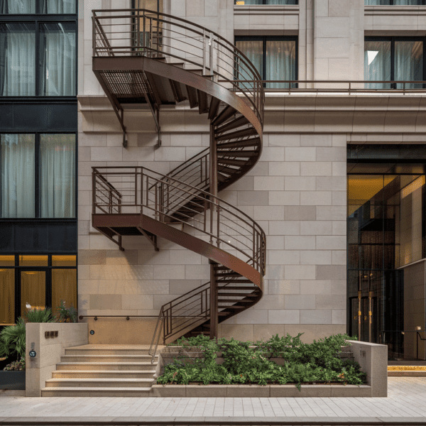Custom fire escape stairs