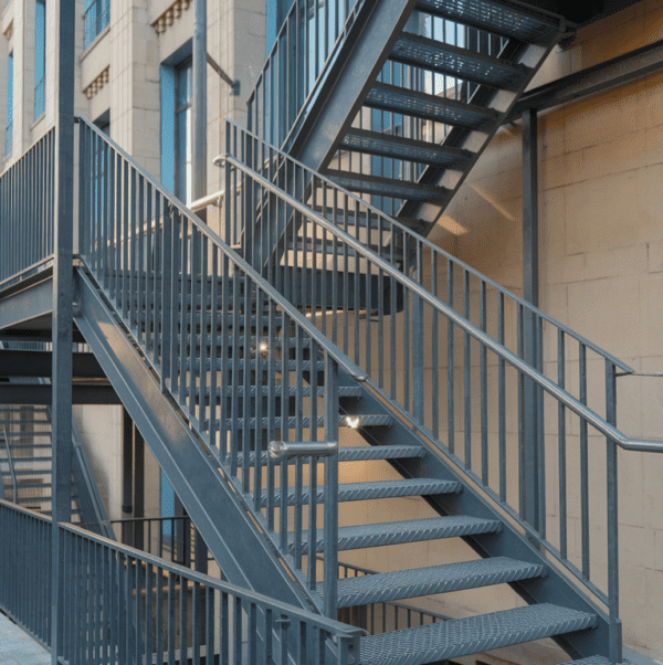 Durable fire escape stairs