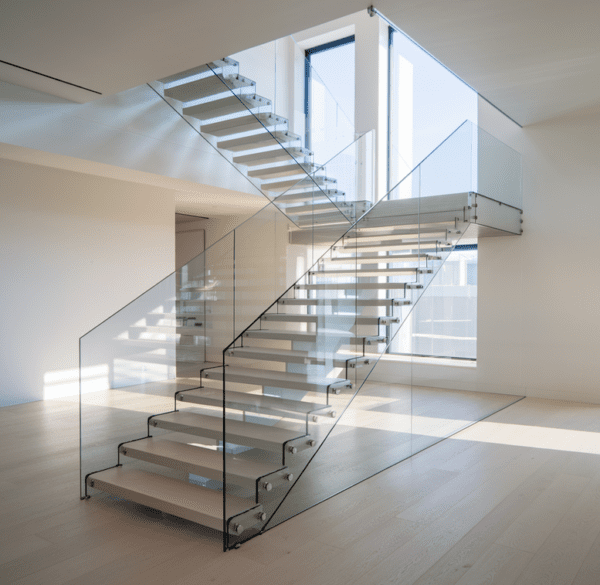 Frameless glass staircase