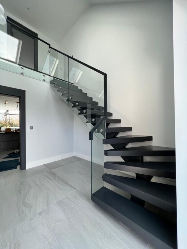 Steel glass staircase